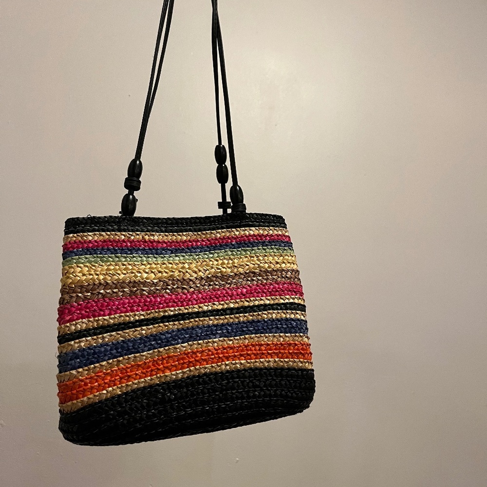 Stripe woven bag - multi color